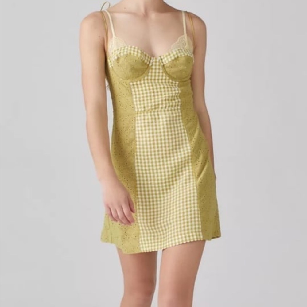 green gingham uo dress